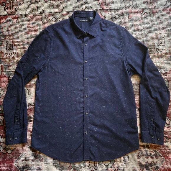 EnThread Men’s Textured Casual Shirt (Size L) - Picture 2 of 3